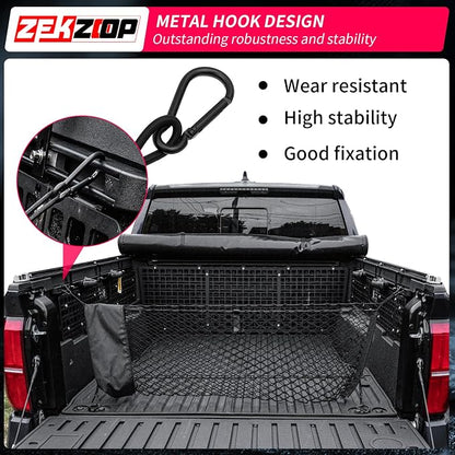Cargo Net Compatible with 2024 2025 2026 Toyota Tacoma Envelope Style Truck Storage Net Dense Mesh with Free Storage Bags for 2025 Tacoma Exterior Accessories (4.1'×1.5')