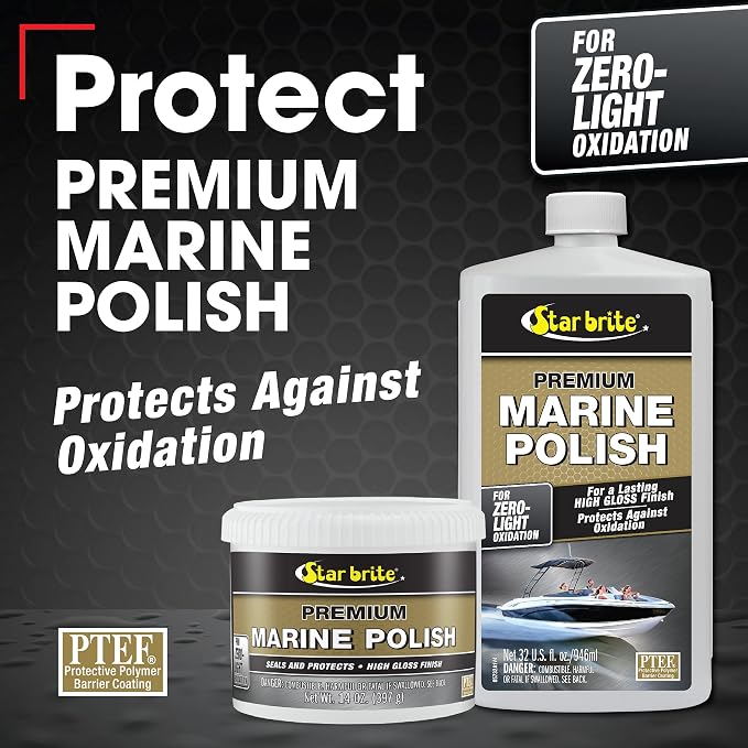 STAR BRITE Premium Marine Polish - Maximum UV Protection & High Gloss Finish - UV Inhibitors Stop Fading, Chalking & Oxidation While Repelling Water, Stains & Marine Deposits