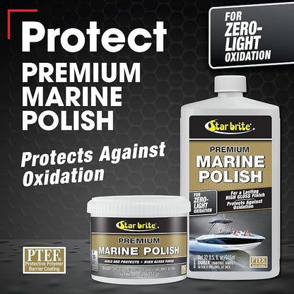 STAR BRITE Premium Marine Polish - Maximum UV Protection & High Gloss Finish - UV Inhibitors Stop Fading, Chalking & Oxidation While Repelling Water, Stains & Marine Deposits