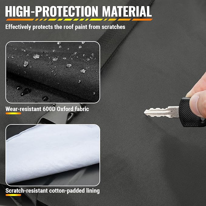 Freedom Panel Rear Hard Top Storage Bag with Handle Compatible with 2021-2025 Ford Bronco 2&4 Door, Heavy Duty 600D Oxford Fabric Car Top Panel Protector Bag,Rear Roof Panel Carrying Case Black
