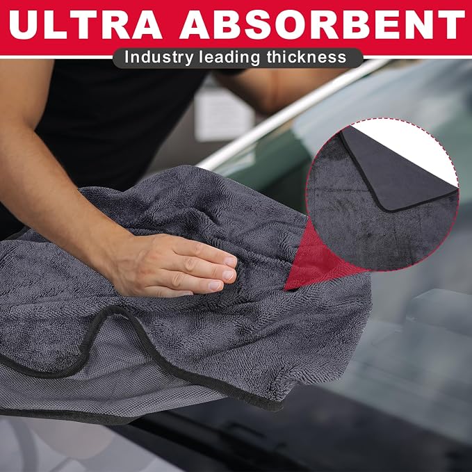 Microfiber Cleaning Cloth, 36"x 24" Extra Large Microfiber Towels, Ultra Absorbent Car Washing Towels, Reusable Lint Free Streak Free Cleaning Rags for Car, Kitchen, and Window, 1300 Washes