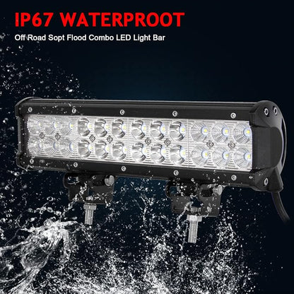 Willpower 2Pcs 12 inch 72W Flood Spot Combo Beams Led Work Light Bar 7200LM for ep Off Road Van Camper Wagon ATV AWD SUV 4WD 4x4 Pickup Van Off-Road Boat Vehicle DC 12V 24V IP67 Waterproof