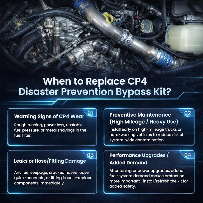 Gen2.1 CP4.2 Disaster Prevention Bypass Kit Compatible with 2011-2025 Ford 6.7L F250/F350/F450/F550 Powerstroke with Installation Instructions-Upgraded Fuel Pipe (CP4-6.7F-BP-G2.1)