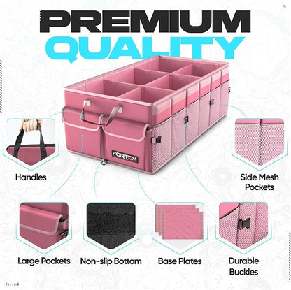 FORTEM Trunk Organizer For SUV Car Trunk Organizer, Foldable Storage, Car Accessories for Women Men, Collapsible Bag, 600D Oxford, Non Slip Bottom, Straps, Soft Cover (85L)