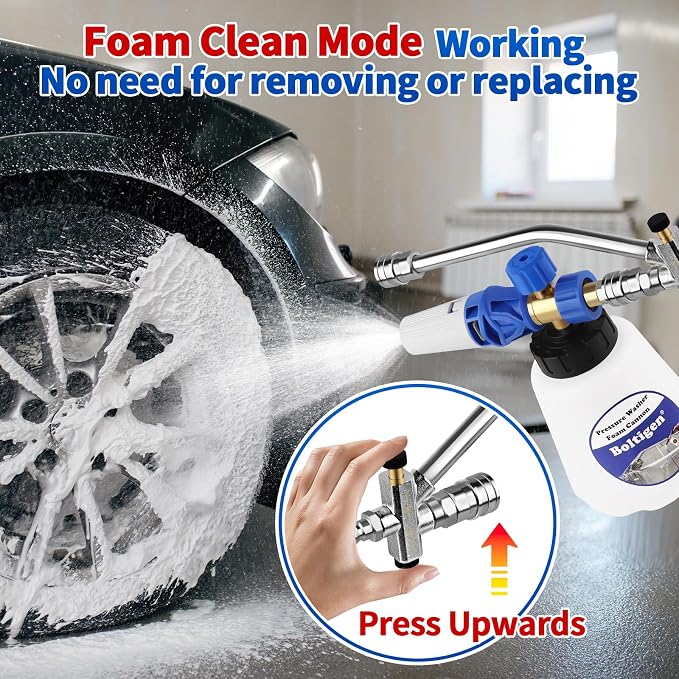 Pressure Washer Extension Wand Dual-Connector Tool, 1/4 Inch Quick Connect Switch Double Tip Attachment for Foam Cannon, Power Washer Extension Cleaner Accessory for Home, Boat and Car Washing