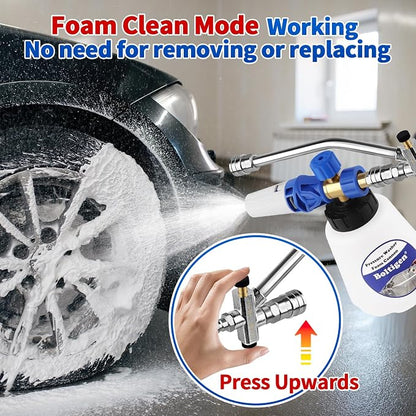 Pressure Washer Extension Wand Dual-Connector Tool, 1/4 Inch Quick Connect Switch Double Tip Attachment for Foam Cannon, Power Washer Extension Cleaner Accessory for Home, Boat and Car Washing