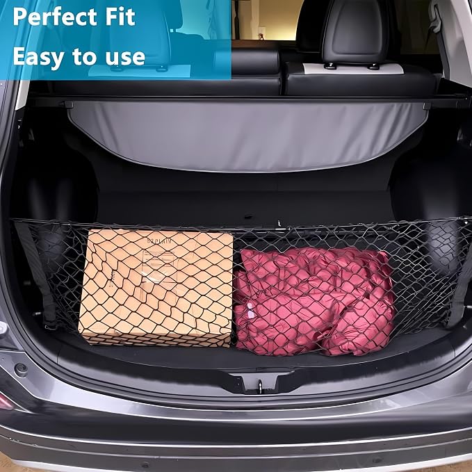 Car Rear Cargo Net, Adjustable Elastic Storage Organizer Net, Trunk Cargo Storage Net Compatible with 2018 2019 2020 2021 2022 2023 2024 2025 2026 Toyota Camry All Model