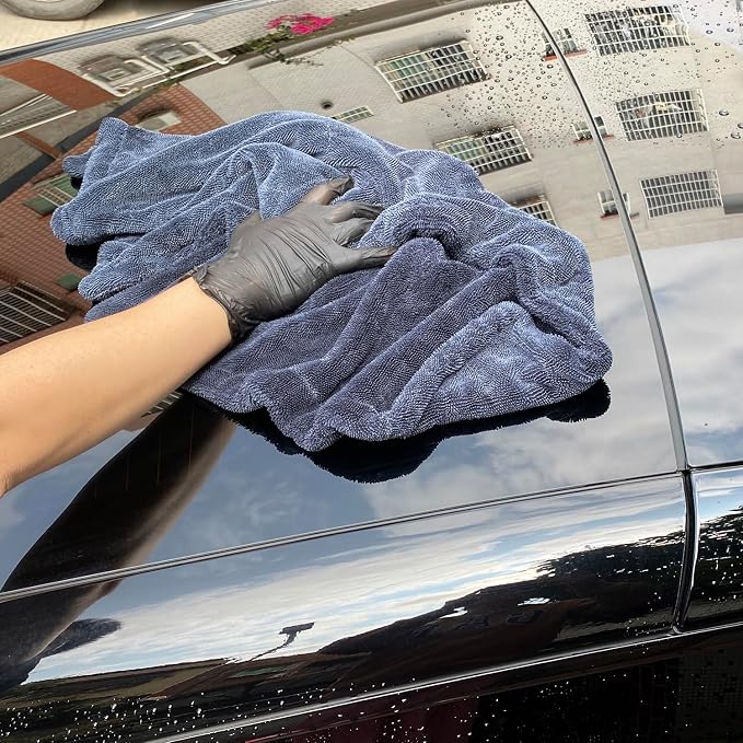 Car Drying Towel - 35"x 24" Microfiber Cloth Detailing Absorbent Chemical Without Streaks, Scratches, or Water Spots Double Twist Pile & Edgeless Design