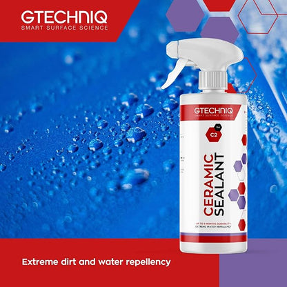 Gtechniq C2 Ceramic Sealant for Cars, 169 fl oz | Protects Paintwork, Trim, Tires and Windows, Extreme Dirt Repellent, High Shine, UV Protection, Enhances Water-Repellence, Easy to Apply