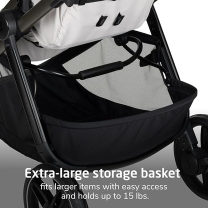Maxi-Cosi Zelia Pro 5-in-1 Travel System with Mico Pro Infant Car Seat and Baby Stroller Combo, Reversible Seat, Large Wheels, Adjustable Handle, Newborn to Toddler, Lightweight, Classic Oat
