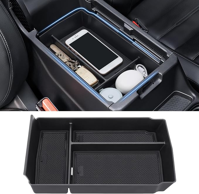 Center Console Organizer Armrest Tray Insert Storage Box for Honda CRV 2023-2026, Accessories for 2023+ CR-V Hybrid, ABS Plastic, Black