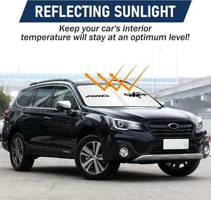 for Subaru Outback Sun Shade 2015-2024 2025, Car Front Window Covers Sun Visor Protector, Foldable Blocks UV Rays Windshield Sunshade for Subaru Outback Accessories