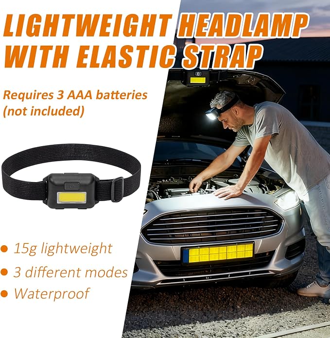 Car Roadside Emergency Kit, Car Safety Kit Portable Car Kits for Emergency with Jumper Cable, Safety Hammer, Orange