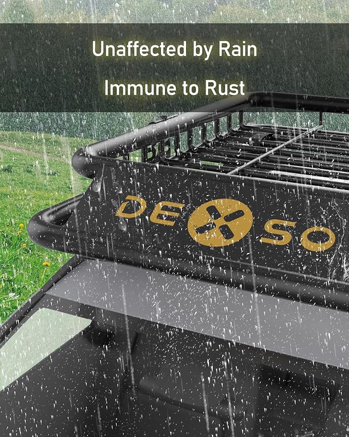 DEXSO 51" x 36" Universal Roof Rack Basket, 200 Lbs Capacity Rooftop Cargo Carrier Basket, Heavy Duty Luggage Holder Rack for SUVs, Trucks, Vehicles