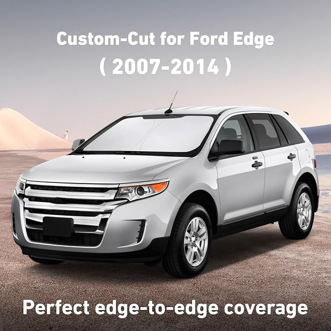 EcoNour Windshield Sunshade Compatible for Ford Edge 2007-2012 2013 2014, Sun Visor for Front Windshield & Window Sun Shade Cover, UV Heat Blocker & Protector, Car Accessories