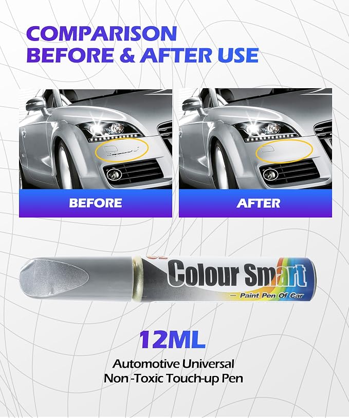 SCUARI Touch Up Paint Pen,Car Paint Pen,Car Paint Scratch Repair,Car Accessories Car Scratch Remover Pen,Car Touch Up Paint,Car Paint Scratch Repair,Paint Pen for Cars Paint Scratch Repair (Silver)