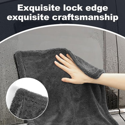 2-Pack Car Drying Towel (28" x 36"),1500 GSM Double Sided Microfiber Towels for Cars,Trucks, SUV.Highly Absorbent,Leaving no Marks,no Shedding,Easy to Clean
