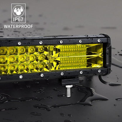 Willpower 20 inch 288W LED Light Bar Amber LED Work Light Spot Flood Beam for Vehicle Jeep Trucks Tractor 4X4 Boat Off Road Auto Fog Driving Lamp 12V 24V Waterproof IP67