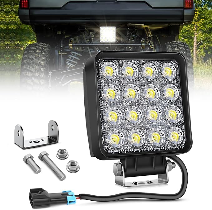 Nilight Ranger Backup Light 48W Flood Reverse Rear Lights Tractor LED Pod Lighting Plug and Play Kit Compatible with Polaris Ranger 1000 XP Crew 2018 2019 2020 2021 2022 2023 2024
