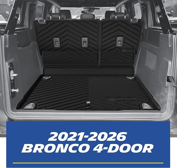 Michelin Vehicle Mats, All-Weather TPE Custom Fit Liner for 2021-2026 Ford Bronco 4-Door(11 Piece), Premier