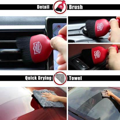 Car Duster Interior Detailing Kit (3 Packs),Scratch Free,Microfiber Towels Interior/Exterior Cleaning,Detailing Tools，Car Gifts for Men Women