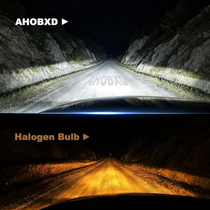 AHOBXD H11 Bulbs,Super Bright Upgraded 900% 80000LM Brightness Real 1:1 Halogen Size 100,000Hours Lifespan H11/H8/H9/H16 Quick Install No Adapter Flicker Free IP68 Waterproof Fog Lights Pack of 2