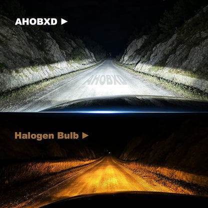 AHOBXD H11 Bulbs,Super Bright Upgraded 900% 80000LM Brightness Real 1:1 Halogen Size 100,000Hours Lifespan H11/H8/H9/H16 Quick Install No Adapter Flicker Free IP68 Waterproof Fog Lights Pack of 2