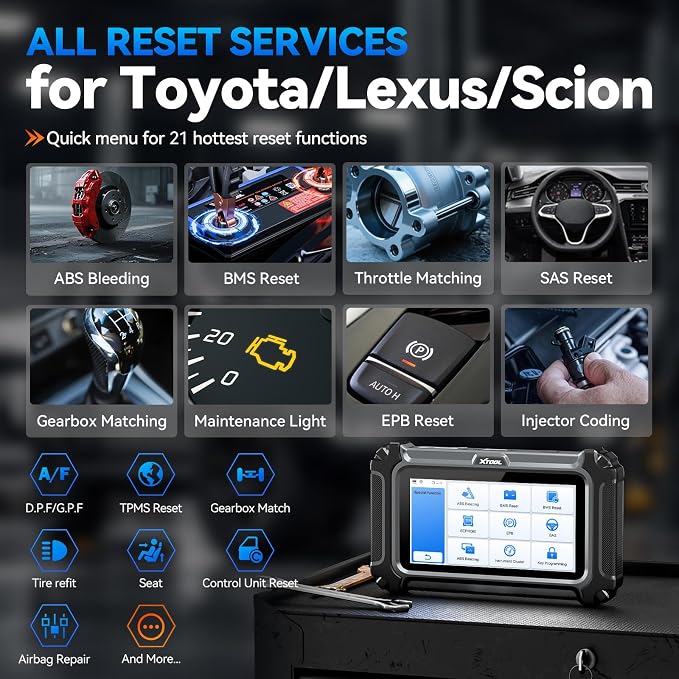 XTOOL IP500 for Toyota OBD2 Scanner, Full Systems Bi-Directional Scan Tool for Toyota/Lexus/Scion with Multi-in-One Live Data Graph, All Reset Services-(Injector Coding/EPB/ABS), Lifetime Free Update
