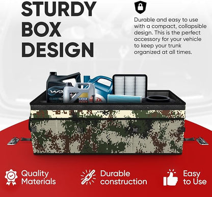 FORTEM Trunk Organizer For SUV Car Trunk Organizer, Foldable Storage, Car Accessories for Women Men, Collapsible Bag, 600D Oxford, Non Slip Bottom, Straps, Soft Cover (85L)