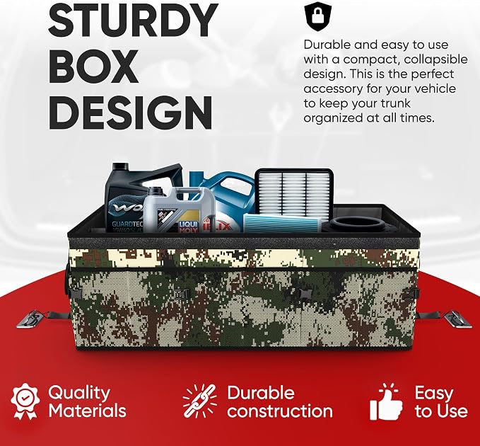FORTEM Trunk Organizer with Cooler For SUV Car Trunk, Foldable Storage, Car Accessories for Women Men, Collapsible Bag, 600D Oxford, Non Slip Bottom, Straps, Soft Cover (105L)