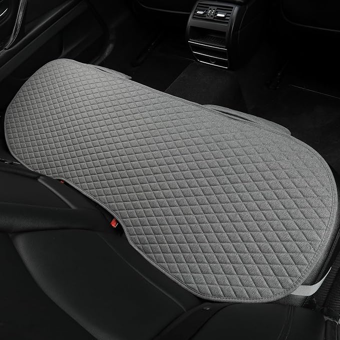 West Llama Linen Car Seat Covers,Bottom Seat Covers for Cars Include 1 Pair Front Driver Seat Pad Mat and 1 Rear Bench Cover Universal Fits 90% Vehicles,SUVs,Cars,Sedans(3Piece-Gray)