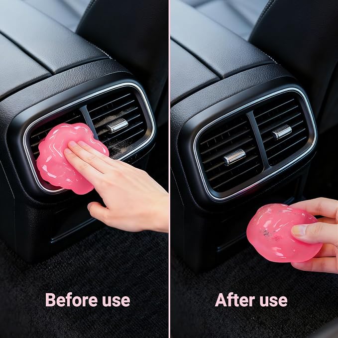 ColorCoral 2 Pack Car Cleaning Gel Reusable Auto Slime Cleaner,Rose Scent Dust Cleaning Gel Keyboard Slime for Car Interior Air Vent Cleaner, Auto Detailing kit Tools Accessories,Gifts for Men Women