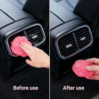 ColorCoral 2 Pack Car Cleaning Gel Reusable Auto Slime Cleaner,Rose Scent Dust Cleaning Gel Keyboard Slime for Car Interior Air Vent Cleaner, Auto Detailing kit Tools Accessories,Gifts for Men Women