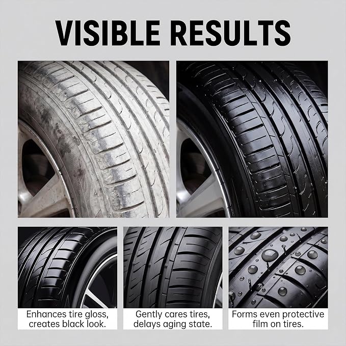 Ceramic Tire Coating Spray, Long Lasting Black Tire Shine, Non-Greasy No Sling Car Truck SUV Tire Polish
