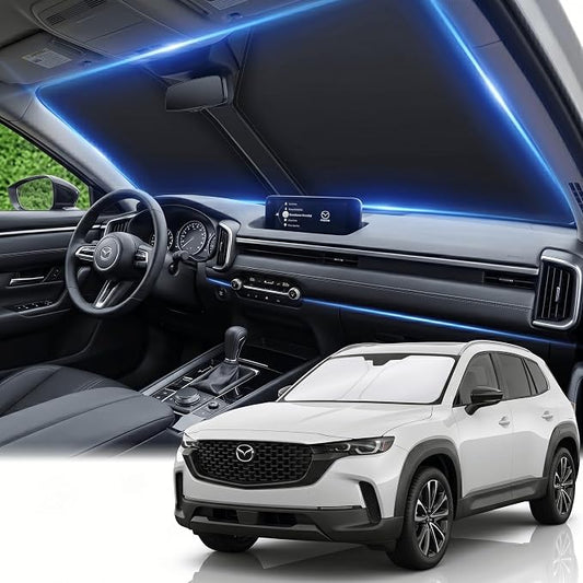 Windshield Sun Shade for Mazda CX-50 2023-2025 2026 Sunshade Front Window Shade Custom Fit CX50 Accessories Sun Visor Foldable Shade Blocks UV Rays Accessories