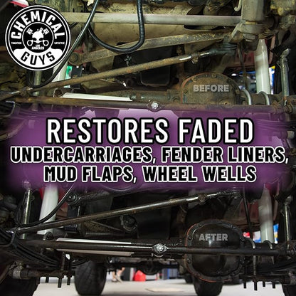 Chemical Guys Bare Bones Premium Dark Shine Spray - For Undercarriage, Wheel Wells & Trim - Deep Black Finish, Non-Greasy, Safe for Cars, Trucks, SUVs, RVs - 128 oz (1 Gallon)