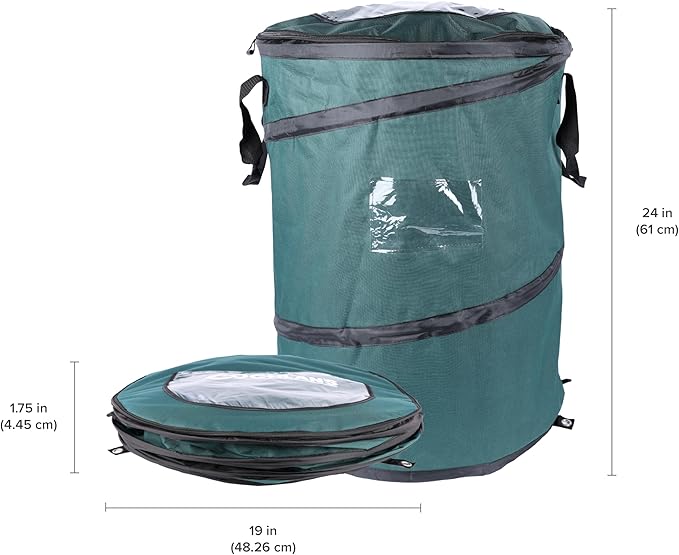 Coghlan's Deluxe Durable Pop-Up Trash Can – Collapsible Garbage Bin with Zippered Lid, Bag Clips, and Anchoring Points for Camping, Home, and Outdoor Use – 29.5 Gallon