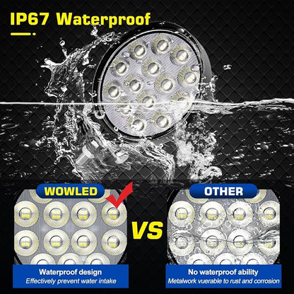 Off-Road LED Work Light 12V, 2 X 4.5 64W Round High-Intensity LED Spot Lights for Trucks, 4x4, ATV, UTV, Off-Road Vehicles, Waterproof, Durable Driving Lights for Outdoor Adventures 12V 24V