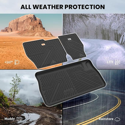 LASFIT Cargo Liner & Backrest Mat for Dodge Grand Caravan 2008-2020/ Chrysler Town & Country 2008-2016 All Weather TPE Custom Fit Truck Mat Car Liner Non-Slip, Black