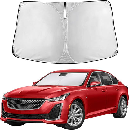EcoNour Windshield Sunshade Compatible for Cadillac CT5 2020-2024 2025 2026, Sun Visor for Front Windshield & Window Sun Shade Cover, UV Heat Blocker & Protector, Car Accessories