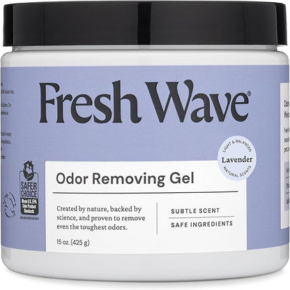 Fresh Wave Lavender Odor Removing Gel, 15 oz. | Odor Absorbers for Home | Safer Odor Relief | Natural Plant-Based Odor Eliminator | Every 15 oz. Lasts 30-60 Days | for Cooking, Trash & Pets