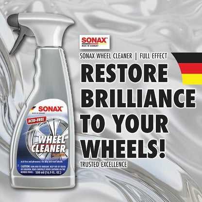 SONAX Wheel Cleaner Full Effect (230200) | Non-Acid Rim Cleaner | Color Changing Wheel-Cleaner-| Brake Dust-Cleaner-| Non-Acid Iron Remover-| (500 ml or 16.9 fl. oz.),(Pack of 2)