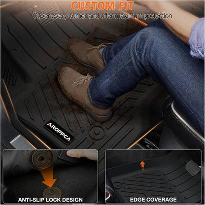 Floor Mats for 2019-2025 Chevy Silverado/GMC Sierra 1500 Crew Cab, 2020-2025 Chevrolet Silverado/GMC Sierra 2500HD/3500HD Crew Cab with Rear Under-Seat Storage, Floor Liners for Silverado Accessories