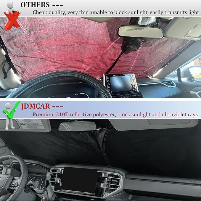 Windshield Sun Shade for Toyota Rav4 Accessories 2019-2025 2026, Custom Fit Foldable Front Window Sunshade Sun Visor Protector, Block UV Rays Keep Your Car Cooler