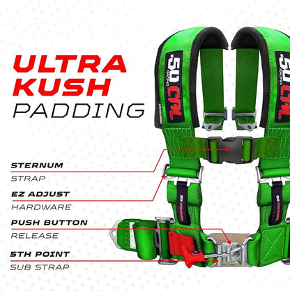 1pc 4 Point Harness for Bucket Seat, Push Release, 10 Color Options, Racing Harness, Race Car, Off Road, UTV, RZR [6008-A1]