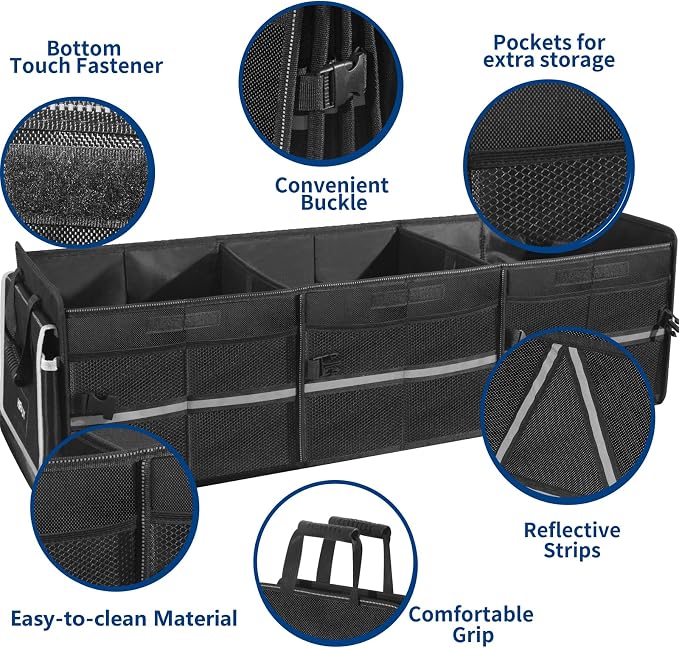 Front Trunk Organizer with Leakproof Cooler Bag for Tesla Model Y Model 3 2017-2025, Frunk Storage Collapsible Container Box Compatible with Front Rear Trunk Seats for Accessories, Black
