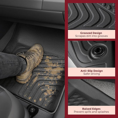 All Weather Floor Mats & Cargo Liner for Toyota Prius 2010-2015, 4 Pcs TPE Easy Clean No-Curling Custom Car Mat Automotive Accessories for 2010-2015 Toyota Prius Floor Mats Cargo Mat