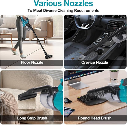Handheld Cordless Vacuum Cleaner Compatible with Makita 18V Battery, Portable Wireless Power Vacuum Cleaner, 4 Multi Nozzle, 2 HEPA Filter, Lightweigt Vacuum for Home Pet Hair, Car(Tool Only)