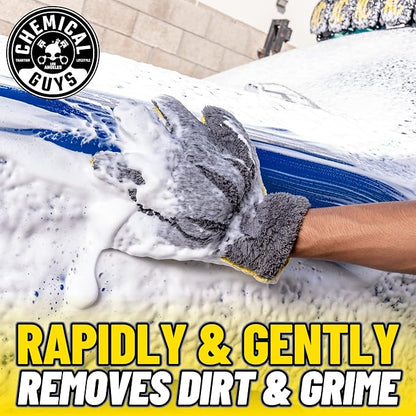 Chemical Guys MIC510 The Stranger Helpful Handy Car Wash Mitt - Yellow, Microfiber Towels for Detailing, Holds Tons of Soapy Suds, Flexible - Perfect for Car Cleaning (Pack of 12)