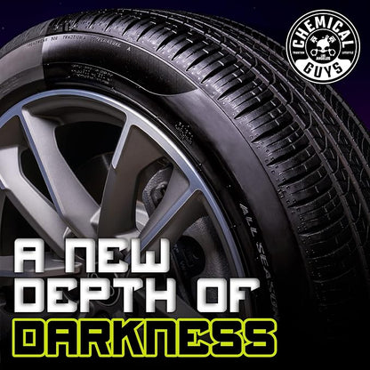 Chemical Guys Galactic Black Wet Look Tire Shine Dressing – High Gloss Tire Spray for Trim & Rubber – Restores Deep Black Shine and Protection for Cars, Trucks, Motorcycles and RVs, 16 oz